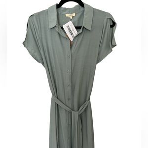 NWT Kori Sage Green Button Down Maxi Dress - Size Small